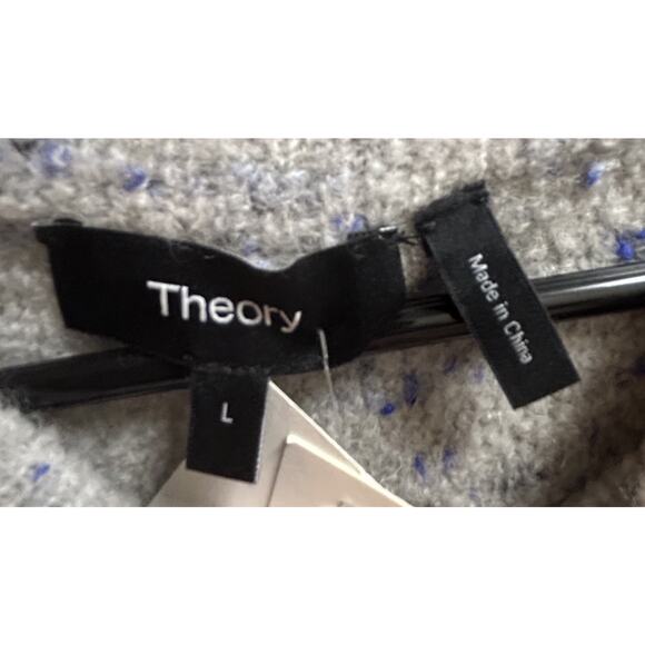 NWT Theory Boxy Mockneck Tweed Boucle Knit Sweater Pullover Evergreen - Size L - Picture 4 of 6